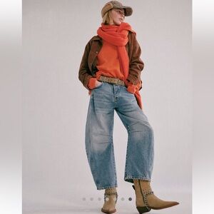 Free People Mid Rise Barrel Jeans